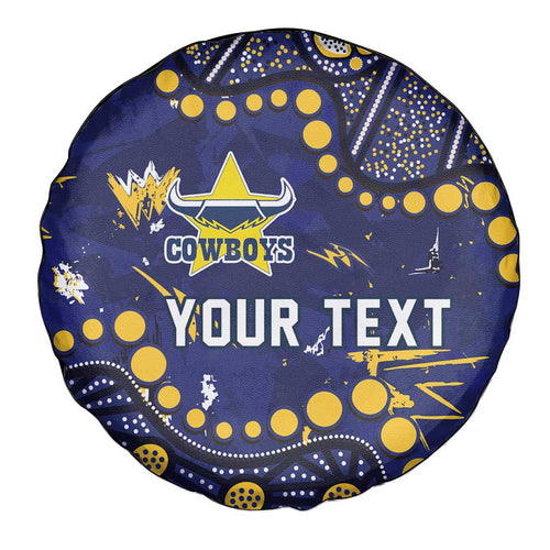 Personalized North Queensland Cowboys Spare Tire Cover Aboriginal Pattern with Graffiti Style Design