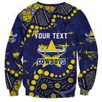 Personalized North Queensland Cowboys Sweatshirt Aboriginal Pattern with Graffiti Style Design