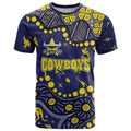 Personalized North Queensland Cowboys T Shirt Aboriginal Pattern with Graffiti Style Design