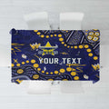 Personalized North Queensland Cowboys Tablecloth Aboriginal Pattern with Graffiti Style Design