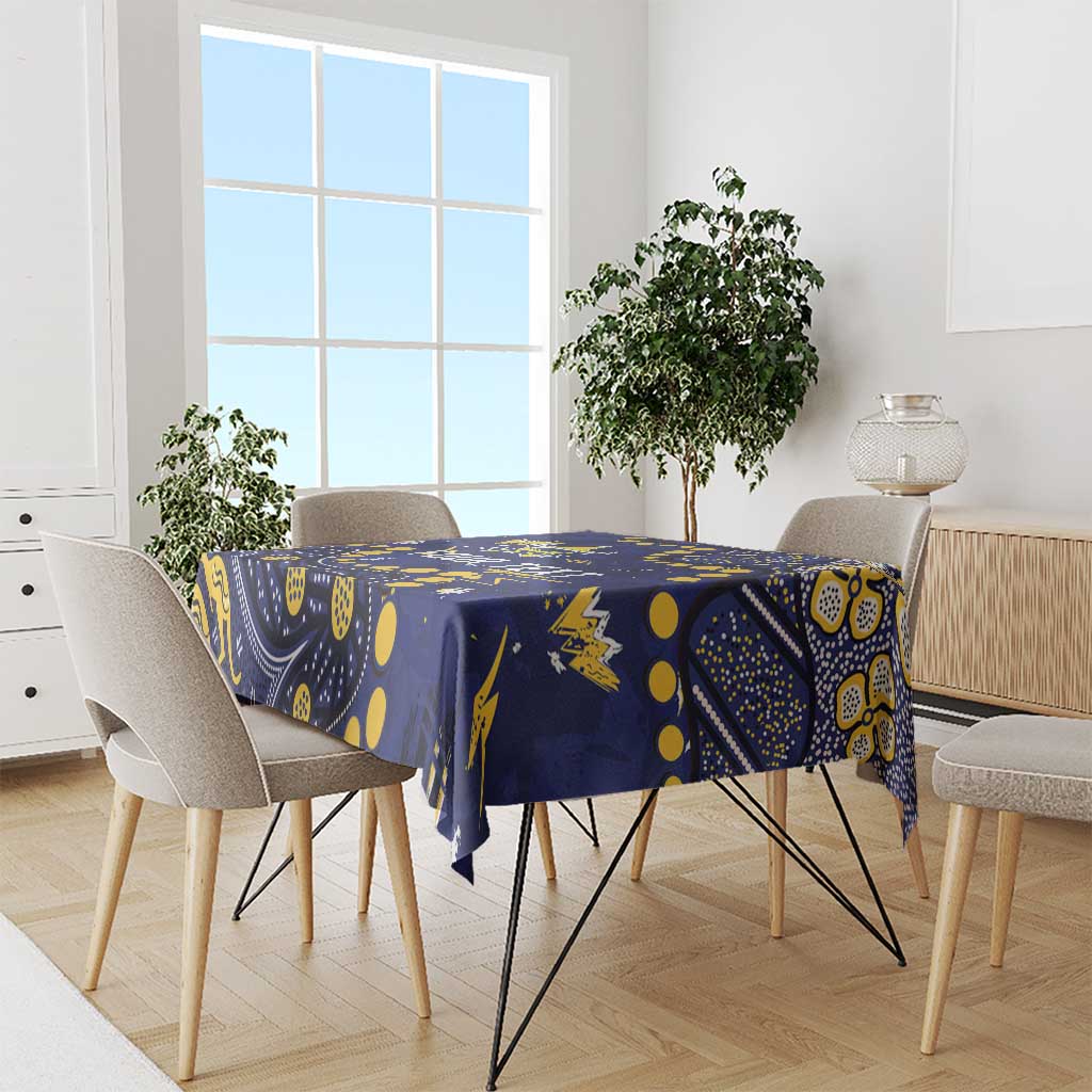 Personalized North Queensland Cowboys Tablecloth Aboriginal Pattern with Graffiti Style Design