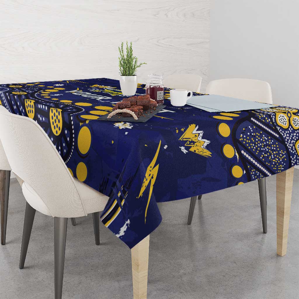 Personalized North Queensland Cowboys Tablecloth Aboriginal Pattern with Graffiti Style Design