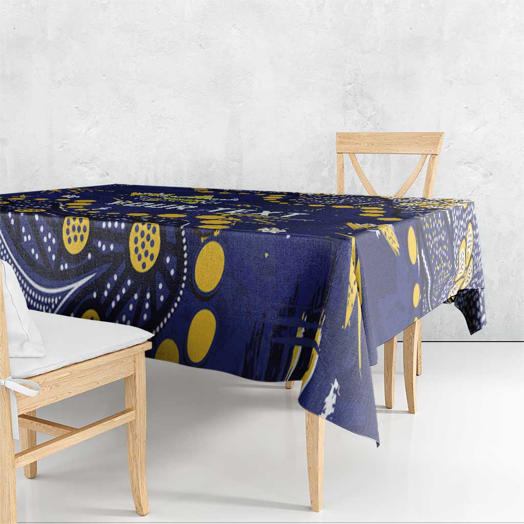 Personalized North Queensland Cowboys Tablecloth Aboriginal Pattern with Graffiti Style Design