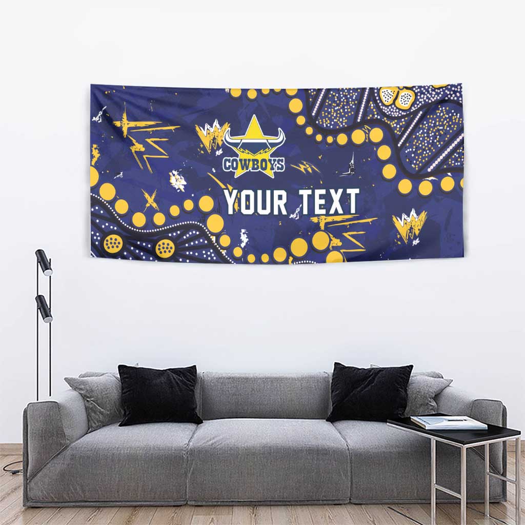 Personalized North Queensland Cowboys Tapestry Aboriginal Pattern with Graffiti Style Design