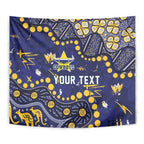 Personalized North Queensland Cowboys Tapestry Aboriginal Pattern with Graffiti Style Design