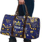 Personalized North Queensland Cowboys Travel Bag Aboriginal Pattern with Graffiti Style Design
