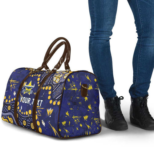Personalized North Queensland Cowboys Travel Bag Aboriginal Pattern with Graffiti Style Design
