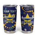 Personalized North Queensland Cowboys Tumbler Cup Aboriginal Pattern with Graffiti Style Design