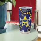 Personalized North Queensland Cowboys Tumbler Cup Aboriginal Pattern with Graffiti Style Design