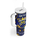 Personalized North Queensland Cowboys Tumbler With Handle Aboriginal Pattern with Graffiti Style Design