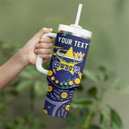 Personalized North Queensland Cowboys Tumbler With Handle Aboriginal Pattern with Graffiti Style Design