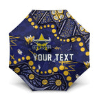 Personalized North Queensland Cowboys Umbrella Aboriginal Pattern with Graffiti Style Design