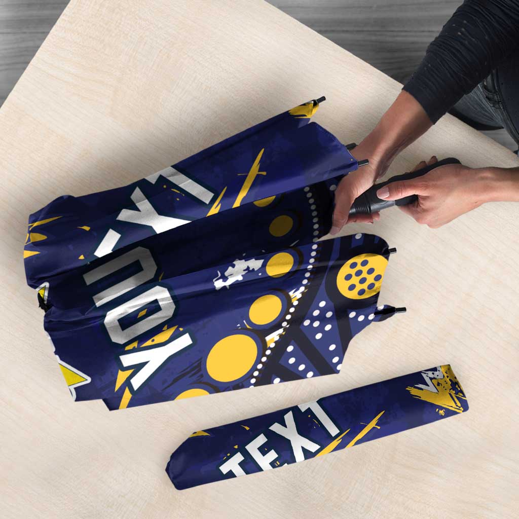 Personalized North Queensland Cowboys Umbrella Aboriginal Pattern with Graffiti Style Design