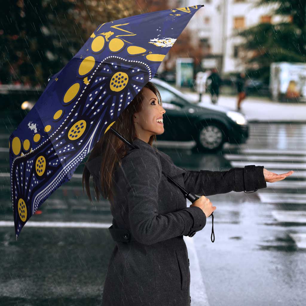 Personalized North Queensland Cowboys Umbrella Aboriginal Pattern with Graffiti Style Design
