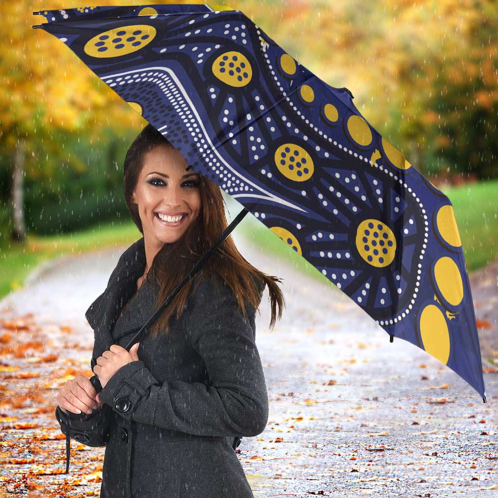 Personalized North Queensland Cowboys Umbrella Aboriginal Pattern with Graffiti Style Design