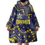 Personalized North Queensland Cowboys Wearable Blanket Hoodie Aboriginal Pattern with Graffiti Style Design