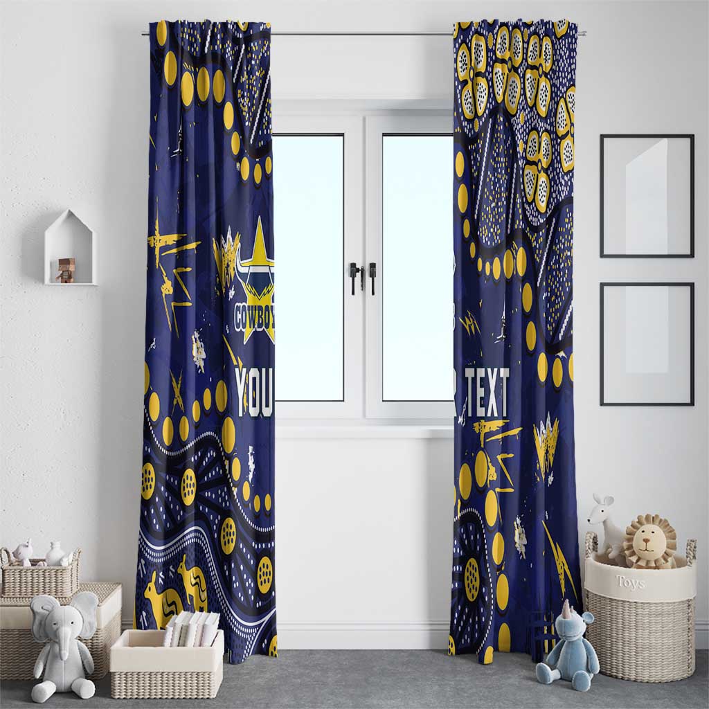 Personalized North Queensland Cowboys Window Curtain Aboriginal Pattern with Graffiti Style Design