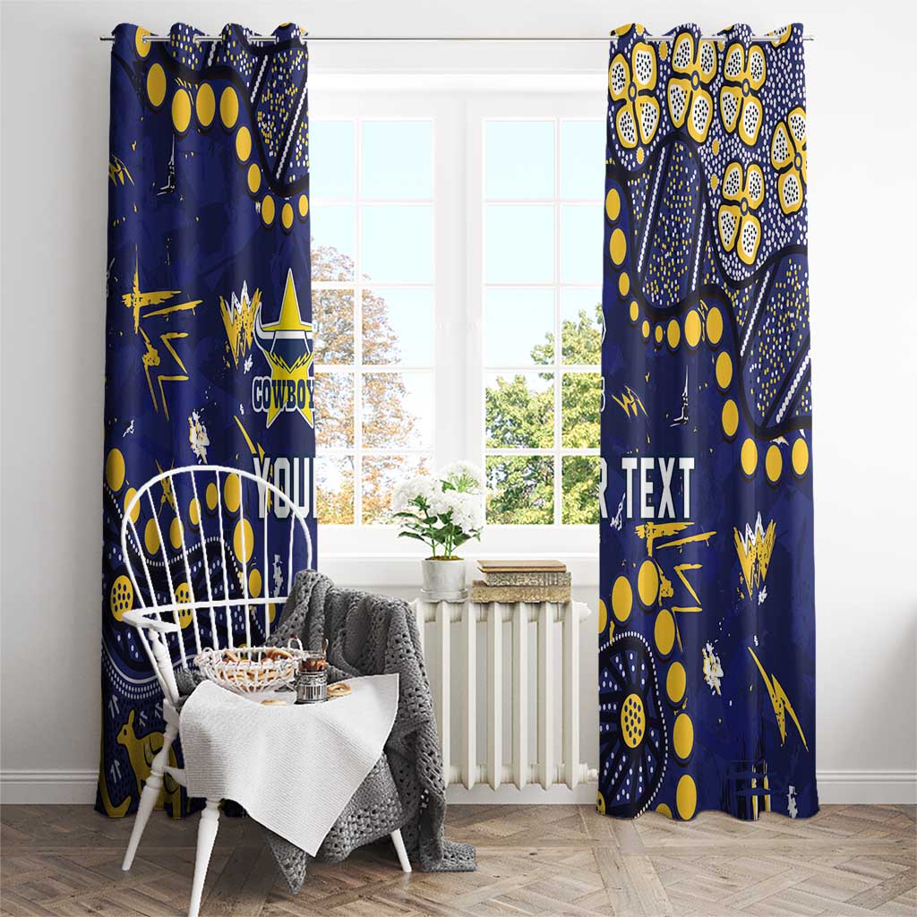 Personalized North Queensland Cowboys Window Curtain Aboriginal Pattern with Graffiti Style Design