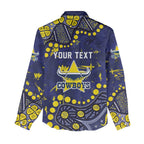 Personalized North Queensland Cowboys Women Casual Shirt Aboriginal Pattern with Graffiti Style Design