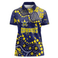 Personalized North Queensland Cowboys Women Polo Shirt Aboriginal Pattern with Graffiti Style Design