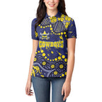 Personalized North Queensland Cowboys Women Polo Shirt Aboriginal Pattern with Graffiti Style Design