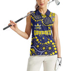 Personalized North Queensland Cowboys Women Sleeveless Polo Shirt Aboriginal Pattern with Graffiti Style Design