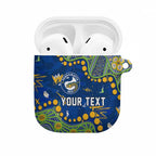 Personalized Parramatta Eels AirPods Case Aboriginal Pattern with Graffiti Style Design