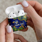 Personalized Parramatta Eels AirPods Case Aboriginal Pattern with Graffiti Style Design