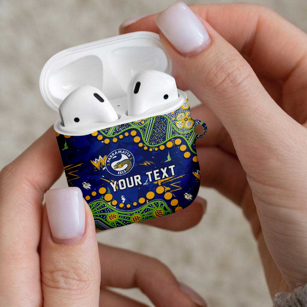 Personalized Parramatta Eels AirPods Case Aboriginal Pattern with Graffiti Style Design