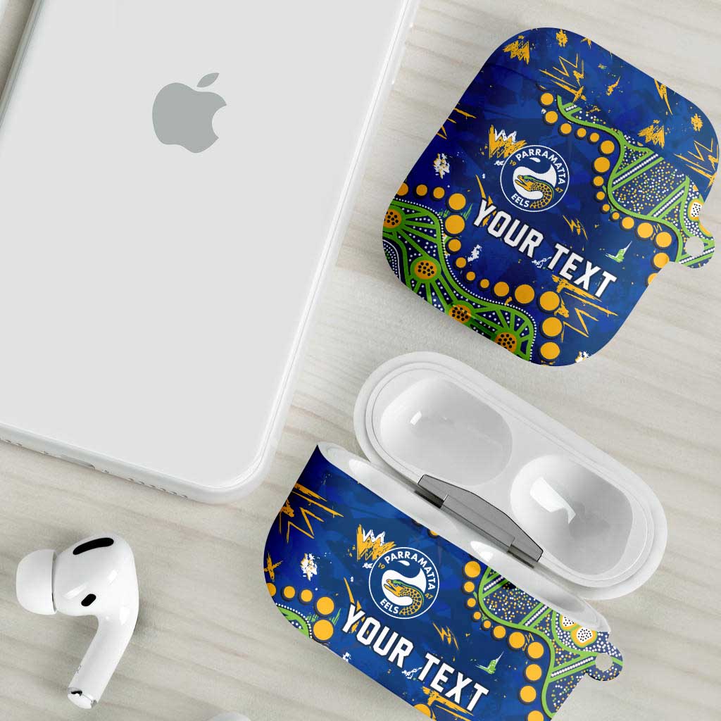 Personalized Parramatta Eels AirPods Case Aboriginal Pattern with Graffiti Style Design