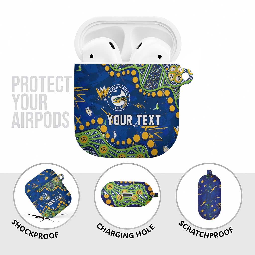 Personalized Parramatta Eels AirPods Case Aboriginal Pattern with Graffiti Style Design