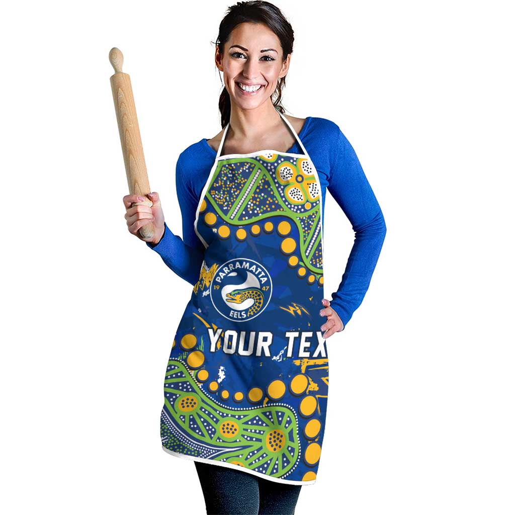 Personalized Parramatta Eels Apron Aboriginal Pattern with Graffiti Style Design