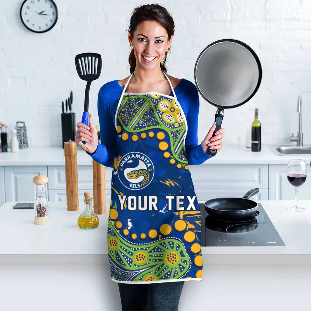 Personalized Parramatta Eels Apron Aboriginal Pattern with Graffiti Style Design