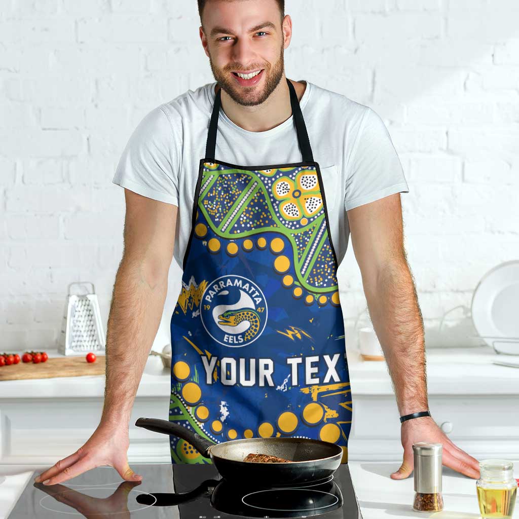 Personalized Parramatta Eels Apron Aboriginal Pattern with Graffiti Style Design