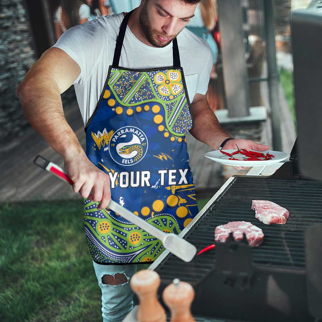 Personalized Parramatta Eels Apron Aboriginal Pattern with Graffiti Style Design