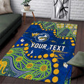 Personalized Parramatta Eels Area Rug Aboriginal Pattern with Graffiti Style Design