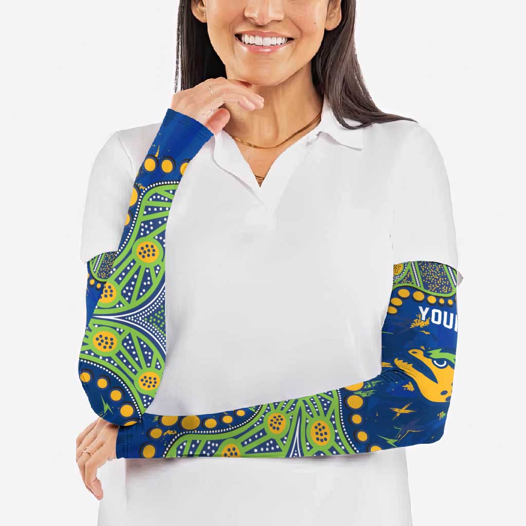 Personalized Parramatta Eels Arm Sleeves Aboriginal Pattern with Graffiti Style Design