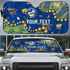 Personalized Parramatta Eels Auto Sun Shade Aboriginal Pattern with Graffiti Style Design