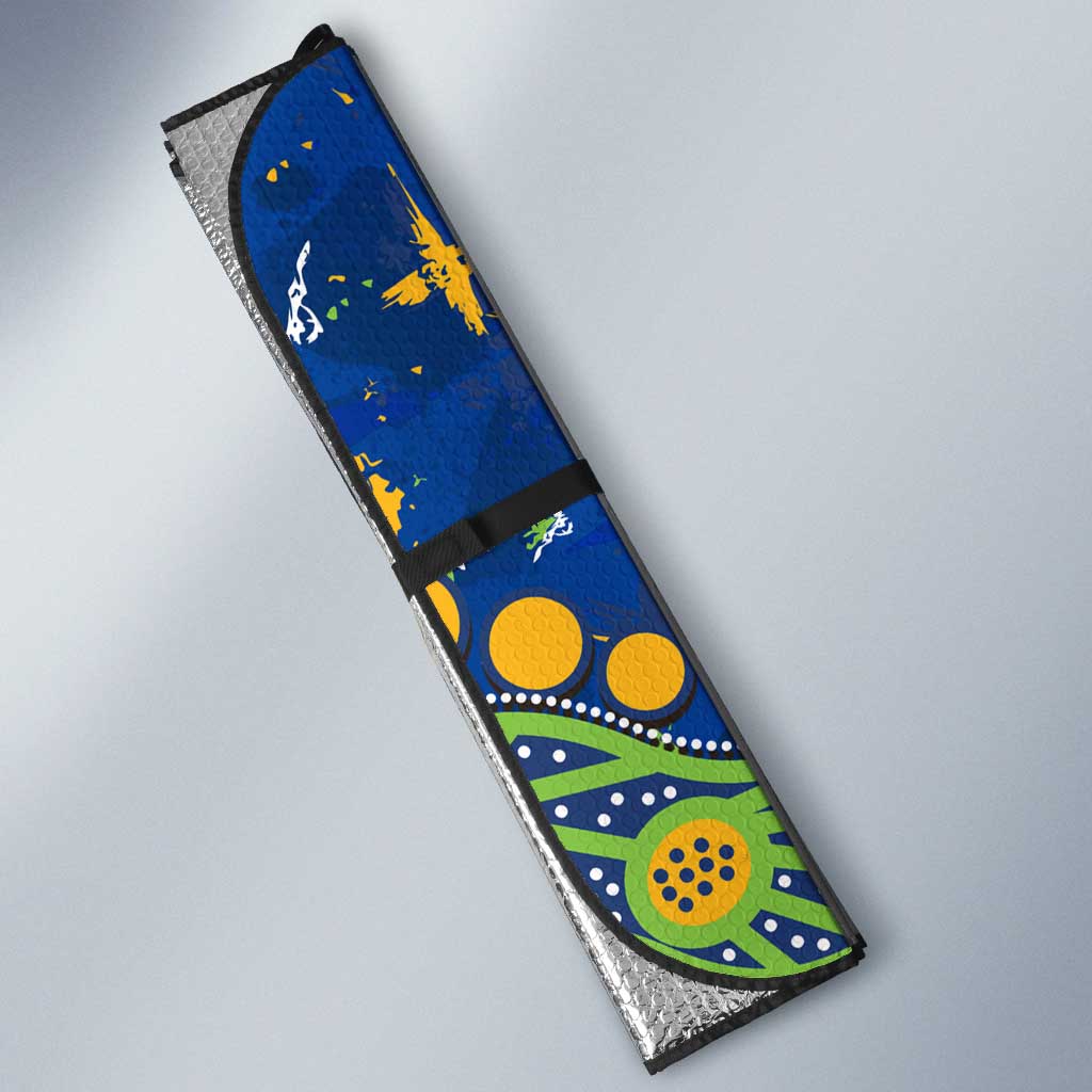 Personalized Parramatta Eels Auto Sun Shade Aboriginal Pattern with Graffiti Style Design