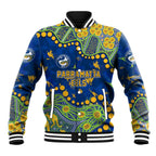 Personalized Parramatta Eels Baseball Jacket Aboriginal Pattern with Graffiti Style Design
