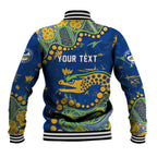 Personalized Parramatta Eels Baseball Jacket Aboriginal Pattern with Graffiti Style Design