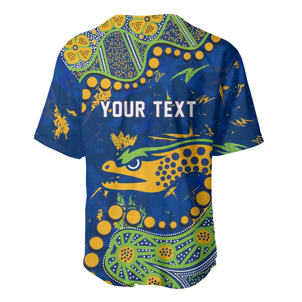 Personalized Parramatta Eels Baseball Jersey Aboriginal Pattern with Graffiti Style Design