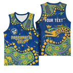 Personalized Parramatta Eels Basketball Jersey Aboriginal Pattern with Graffiti Style Design