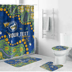 Personalized Parramatta Eels Bathroom Set Aboriginal Pattern with Graffiti Style Design