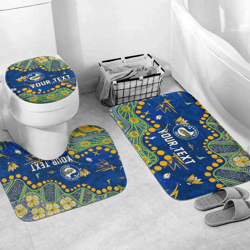Personalized Parramatta Eels Bathroom Set Aboriginal Pattern with Graffiti Style Design