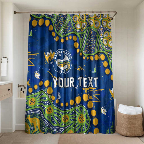 Personalized Parramatta Eels Bathroom Set Aboriginal Pattern with Graffiti Style Design