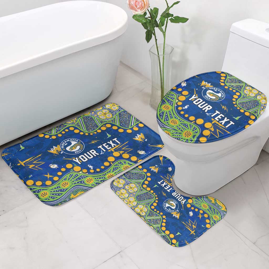 Personalized Parramatta Eels Bathroom Set Aboriginal Pattern with Graffiti Style Design