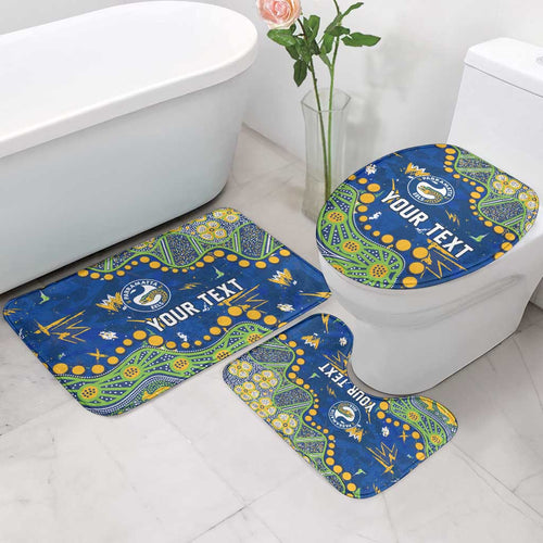 Personalized Parramatta Eels Bathroom Set Aboriginal Pattern with Graffiti Style Design