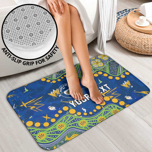 Personalized Parramatta Eels Bathroom Set Aboriginal Pattern with Graffiti Style Design