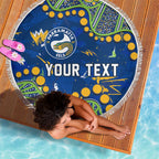 Personalized Parramatta Eels Beach Blanket Aboriginal Pattern with Graffiti Style Design